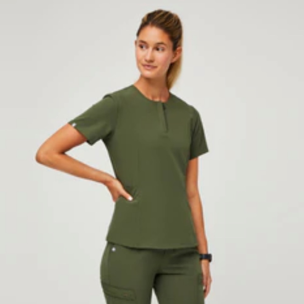 Figs Olive Green Women's Top